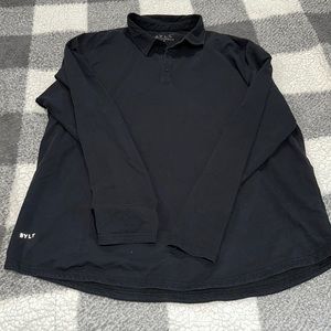 Black LUX blend l/s POLO shirt bylt